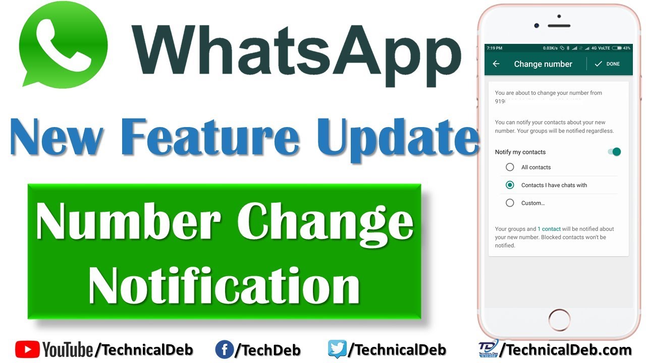 chnager numéro whatsapp sans averter les contacts