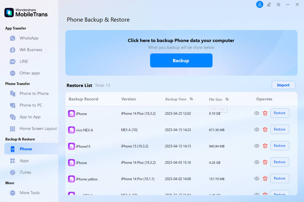 backup home
