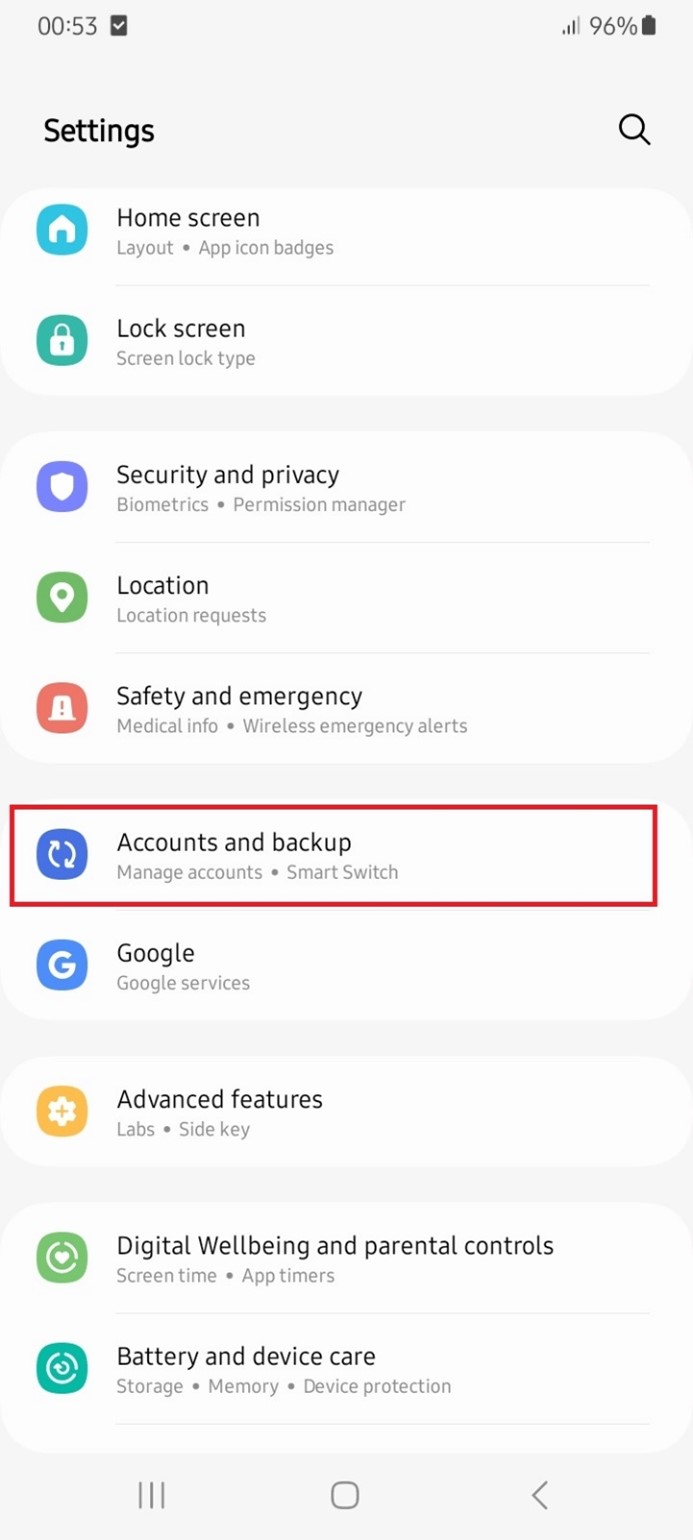 best samsung file transfer tools - samsung accounts and backup settings